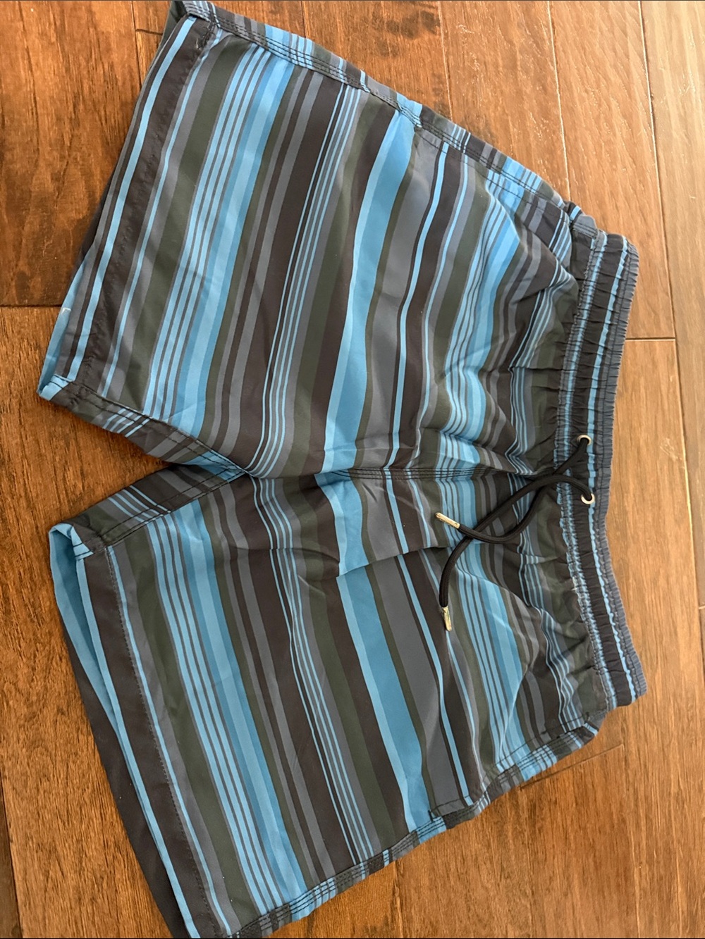 Slate & Stone Black and Blue Striped Men's Hybrid Shorts